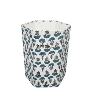 ถังขยะกระดาษแข็งคุณภาพสูงทันสมัย หุ้มด้วยผ้าฝ้าย 100% รับทำโลโก้ตามสั่ง พิมพ์ลายดอกไม้ด้วยระบบดิจิทัล - Product Image 1