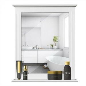 Miroir de salle de bain mural encadré moderne avec étagère - Product Image 6