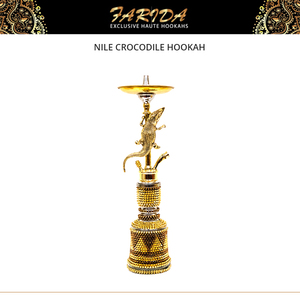 Cachimba de latón macizo con diseño elegante de alta calidad, escultura Farida egipcia hecha a mano, lacada, artística y decorativa, con forma de cocodrilo del Nilo. - Product Image 2