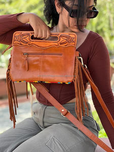 Nouvelle couverture de selle usinée à la main occidentale sac à main en cuir véritable sacs à bandoulière personnalisé de haute qualité luxe femmes sac latéral - Product Image 5