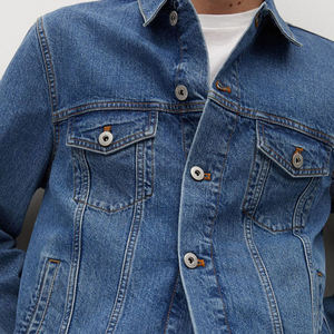 Veste d'hiver pour homme de haute qualité, respirante, en denim avec fourrure d'oie, grande taille, décoration boutonnée - Product Image 5
