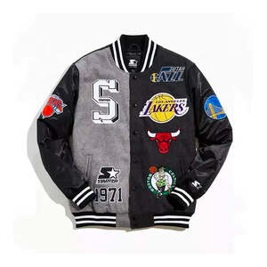 Blouson universitaire homme en tissu laine avec patch brodé chenille personnalisé de haute qualité, logo avant, lettres personnalisées écologiques, idéal pour l'hiver - Product Image 1