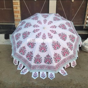 Parasol de plage pliant manuel G3 Hayaat Craft en tube de fer vintage de 72 pouces, décoratif pour fêtes, protection solaire indienne - Product Image 4