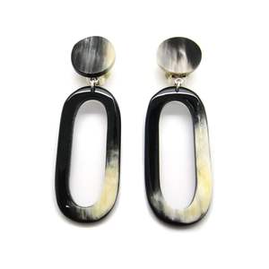 Pendientes Étnicos Hechos a Mano con Cuerno de Búfalo, Cristal Natural, Accesorios de Moda, Joyería Moderna - Product Image 5