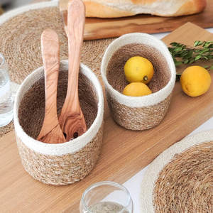 Savar Handcrafted Seagrass Decorative Storage <b>Basket</b> Elegant and Durable Storage Solution - Product Image 4