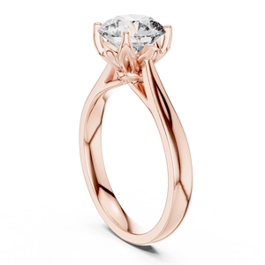 Anillo Solitario Clásico de Corte Redondo con Diamante Cultivado en Laboratorio, Chapado en Oro Rosa de 18 Quilates y Rodio, Certificado, para Fiestas, Bodas, Regalos de Lujo para Mujer - Product Image 1