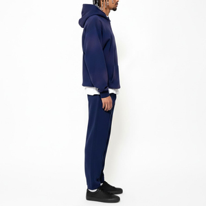 Custom Made Acid Wash Tracksuit Wholesale Manufacturer Custom Logo Men Oversized Sweat Suit <b>Distressed</b> Embroidery Tracksuits - Product Image 3