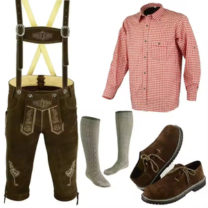Bulk OEM Bavarian Lederhosen Men Traditional German Oktoberfest Genuine Leather Shorts - Product Image 2