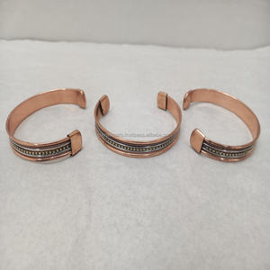 <b>Copper</b> <b>Bracelet</b> Pure Metal Cuff Handmade Artisanal Kada Healing Energy Wristband Traditional Rustic Luxury Elegent High Qualtiy - Product Image 6