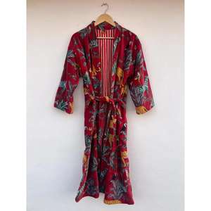 Robe longue en velours imprimé style bohème, kimono en velours floral, veste kimono pour femme, cadeau bohème pour elle, robe longue, kimono long - Product Image 1