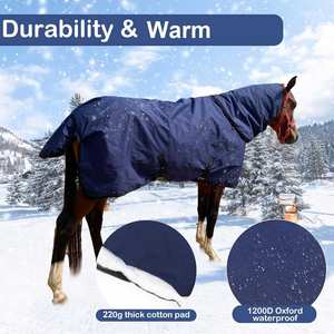 Couverture d'équitation premium pour chevaux, imperméable, respirante, durable, en nylon ripstop - Product Image 3