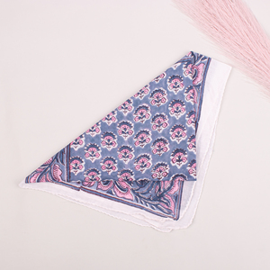 Foulard carré de luxe imprimé floral en coton, bandana décontracté, accessoire d'été pour cheveux, doux pour la peau, multifonctionnel - Product Image 5