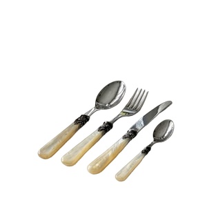 Stainless Steel Cutlery Set Luxury Ivory Mother Of Pearl <b>Handle</b> Flatware Elegant Dining Tableware Home Hotel Restaurant Use - Product Image 1