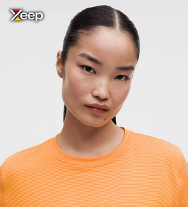 Camiseta Deportiva Ligera Informal para Mujer XEEP, Personalizable, Corte Holgado, Manga Corta, Transpirable, Cuello en V, con Letras, Poliéster/Algodón - Product Image 3