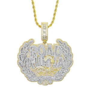 Collar con Colgante de Letra con Diamantes de Moissanita, Estilo Hip Hop, para Hombre, en Dos Tonos, Plata 925 - Product Image 5