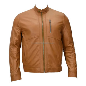 High Quality MONO RIDERS Men's <b>Slim</b> <b>Fit</b> Waterproof Breathable Winter Motorcycle Leather <b>Jacket</b> Plus Size Standing Collar Zipper - Product Image 4