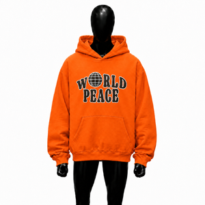 Sweat à capuche unisexe en molleton décontracté, coupe oversize, style streetwear, avec motif globe 'Paix mondiale' et imprimé vintage urbain - Product Image 1