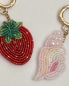 Elegant Embroidered Beaded <b>Keychain</b> Handmade Decorative Key Ring for Purse Backpack and Handbag - Product Image 4