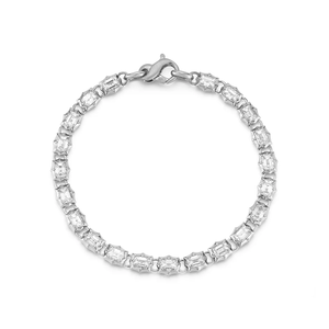 Wholesale Emerald Cut Lab Diamond Eternity <b>Bracelet</b> 4.20 CTW Georgian Cut Down Tennis <b>Bracelet</b> 14K Gold Bridal Jewelry Supplier - Product Image 5