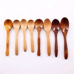 Cucharas de Servir de Madera Estilo Americano Hechas a Mano, Madera de Teca Natural, Diseño de Tazón Profundo Grande, Juego de Alta Calidad de 8 Piezas - Product Image 2