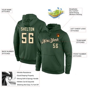 Custom Wholesale Stitched Green Cream <b>Black</b> Sports Pullover Sweatshirt Hoodie Embroidery <b>Fleece</b> Breathable Training Apparel - Product Image 2
