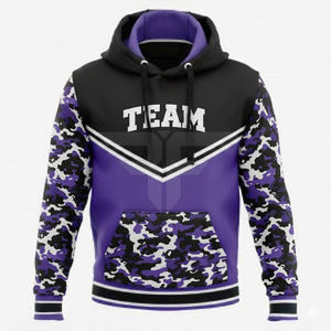 Sweat à capuche imprimé en mousse avec logo en relief caoutchouté, personnalisable, doublure Sherpa, intérieur en fausse fourrure, idéal pour l'hiver - Product Image 1