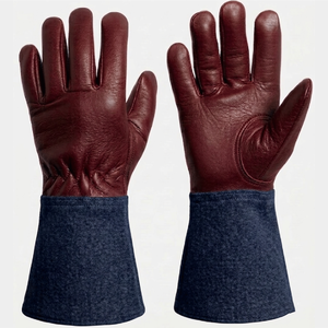 Wholesale 4-Layer Double Palm Insulated Electric Welding Cutting Labor Protection Genuine Cowhide Leather Tig Mig Welding Gloves - Product Image 4
