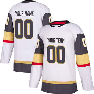 FONILBEST Maillot de hockey sur glace personnalisé en maille écologique blanc, col en V, manches longues, imprimé numérique par sublimation, respirant, 260g - Product Image 2