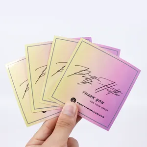 Etiquetas Redondas Personalizadas con Logotipo, Adhesivas de Vinilo Impermeables, con Lámina Dorada Láser, para Empaque de Hamburguesas, Escribibles - Product Image 4
