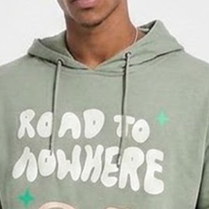 เสื้อฮู้ดผู้ชายพิมพ์ลาย Road To Nowhere พร้อมโลโก้สั่งทำยอดนิยม ผ้าฝ้ายสีเขียว เฟรนช์เทอร์รี่ สวมใส่สบายๆ ในฤดูใบไม้ร่วง - Product Image 5
