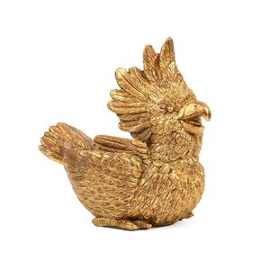 Estatua de Loro de Resina Dorada, Escultura Nórdica 100% Hecha a Mano, Decoración de Mesa para Interiores del Hogar - Product Image 5