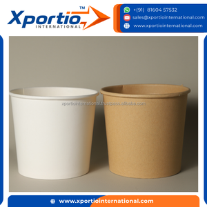 Tazón de Papel Resistente, Compostable y Desechable con Tapa, Recipientes para Preparación de Comidas, Tazón para Sopa, Tazón Ecológico de Papel Kraft, 8/10/12/16 oz - Product Image 2