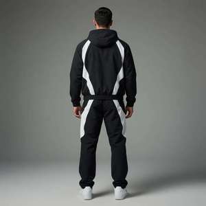 Unisex Water Resistant Windbreaker Set Full Zip Nylon Streetwear Jacket Cargo <b>Pants</b> Custom Logos Wholesale Apparel Supplier Bulk - Product Image 4