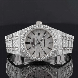 Hip Hop Moissanite Diamond Watch Fully Iced <b>Automatic</b> ETA Movement Power Reserve Stainless Steel Glass Pointer 41MM <b>Wristwatch</b> - Product Image 3