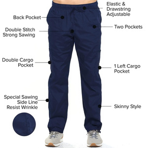 Conjunto de uniforme médico azul marino para mujer, blusa con cuello en V y bolsillos, pantalones con cintura elástica, uniforme de hospital, ropa de trabajo médica - Product Image 5