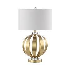 KS International Modern Gold Handmade Table Lamp Metal Torchiere Style Desk <b>Light</b> White Fabric <b>Shade</b> Home Office Wedding Decor - Product Image 3