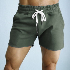 Shorts de course et de sport pour hommes, à séchage rapide, taille mi-haute, avec cordon de serrage, poches et logo avant, pour la musculation et l'entraînement des muscles - Product Image 1