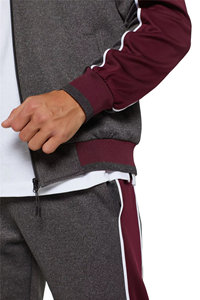 Mens Color Block Tracksuit <b>Set</b> Stand Collar Zip Jacket <b>Sweatpants</b> Two Piece Sports Training Jogging Suit - Product Image 4
