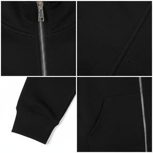 Sweat à capuche épais de haute qualité 100 % coton pour femme, avec logo personnalisé, fermeture éclair intégrale, style pull-over - Product Image 6