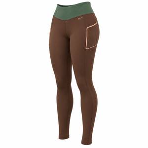 Women's High Waist Full Length <b>Leggings</b> With Side Pockets Solid Color Sporty Style Stretch Breathable <b>Knitted</b> Fabric - Product Image 2