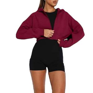 New style Custom Logo <b>Women's</b> Casual Solid regular Length Winter <b>Long</b> Sleeved Fleece Hoodie <b>shorts</b> set 2026 - Product Image 2