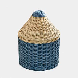 Natural Rattan Woven Storage Basket with Lid <b>Handmade</b> Kids Toy Organizer Nursery Laundry <b>Clothes</b> Storage Decor Container Baskets - Product Image 4