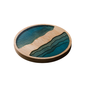 Round Wooden Resin Coaster Handmade <b>Epoxy</b> Wood Drink Coaster Modern Tea <b>Coffee</b> Cup Mat <b>Table</b> Decor - Product Image 1
