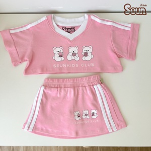 Conjunto de Falda de Verano para Niñas SeunKids, 100% Algodón, Tejido de Canalé, Ropa Casual Suave, Hecho en Vietnam - Product Image 5