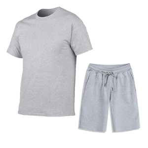 Jogging <b>Set</b> Quick Drying Breathable T-shirt Shorts 2-piece Casual Oversized <b>Sets</b> Men's Summer Thermal <b>Knitted</b> Fleece Sportswear - Product Image 6