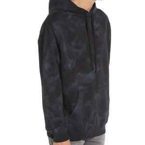 <b>Men's</b> <b>Black</b> <b>Tie</b>-Dye Hooded Sweatshirt Regular Fit Knitted Casual Autumn Wear - Product Image 5