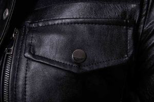 Veste en cuir de qualité supérieure pour hommes, veste de motard en cuir véritable, avec boutons-pression et fermeture éclair, manteau de moto, streetwear, vêtements décontractés - Product Image 4