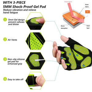 Nouveaux gants de cyclisme et de musculation pour hommes, à la mode, demi-doigts, respirants, en microfibre, couleur et taille personnalisées - Product Image 4