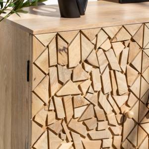 Buffet en mosaïque de bois géométrique Vandana Arista Pebble pour des intérieurs et extérieurs modernes et élégants - Product Image 2