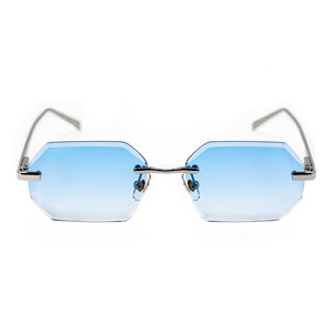 LMA 2159 Popular Europe Classic Men Top Quality Silver Metal UV400 Gradient Women Custom Shades Rimless Polygon <b>Sunglasses</b> 2024 - Product Image 5